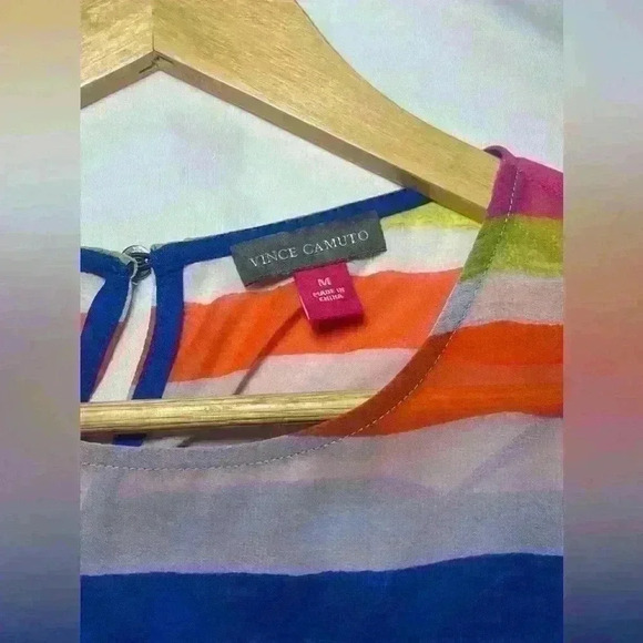 Vince Camuto NWT Semi Sheer Extra Long Tunic side slits multicolor Womens Med - Picture 4 of 10